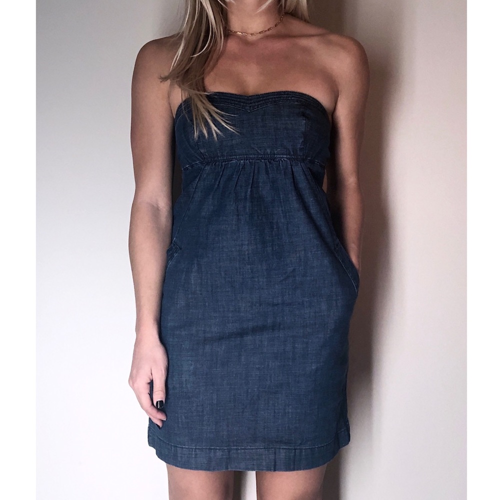 Strapless Denim Dress
